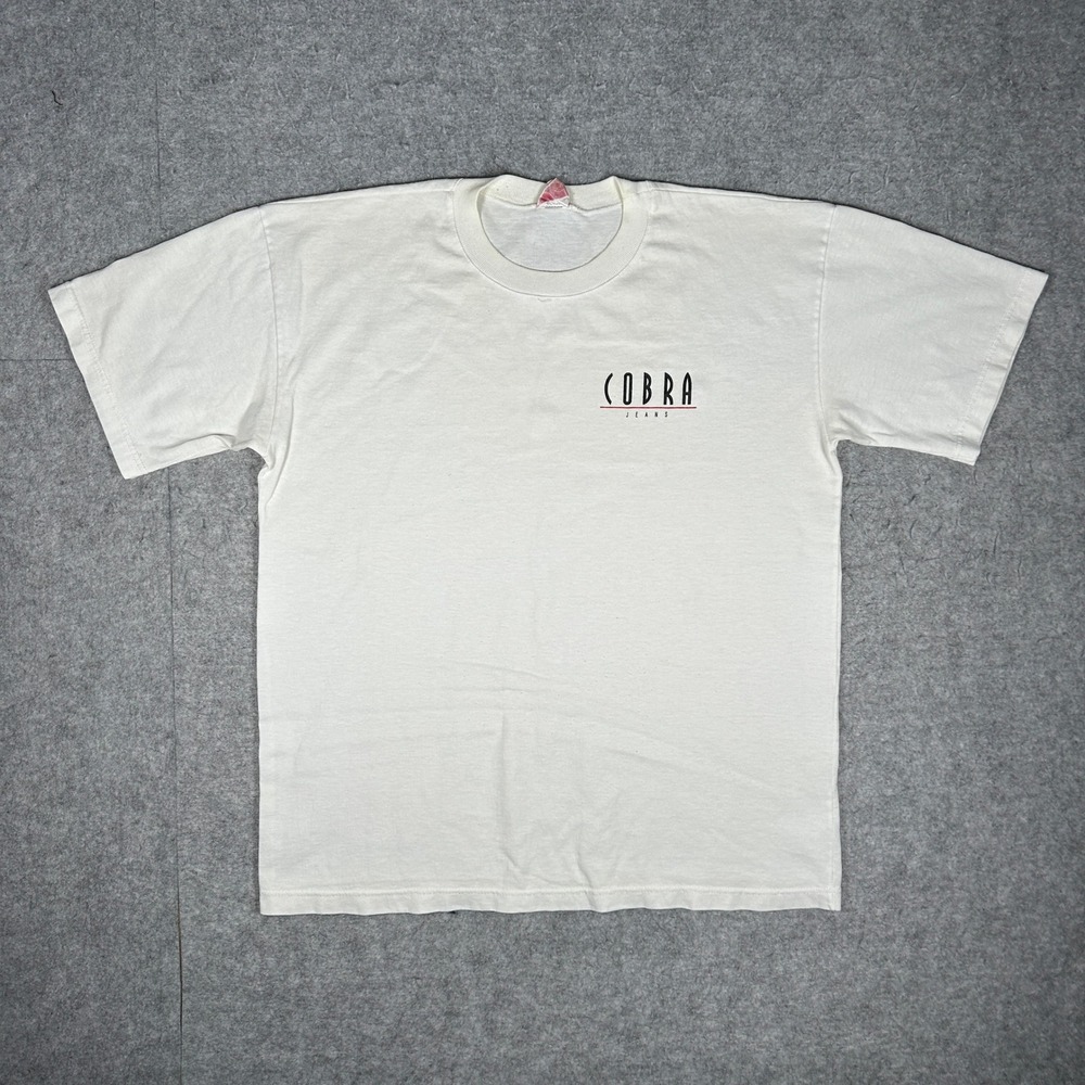 Cobra Jeans T Shirt Mens Large White Vintage 90s Streetwear Graphic Tee Canada